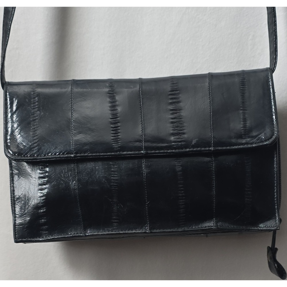 Classic Black Leather Shoulder Bag